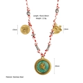 Collier fait main en coton tissé avec pendentif Taureau et breloques dorées de 45 cm - Lion