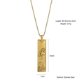 Goldene Sternzeichen Krebs Halskette aus Edelstahl mit rechteckigem Anhänger - Krebs
