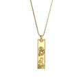 Golden Leo zodiac pendant necklace with embossed lion motif and elegant box chain - Leo