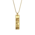Gold plated stainless steel necklace featuring rectangular Virgo zodiac coin pendant - Virgo