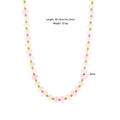 Handgefertigte Kette mit 8mm rosa und grünen Natursteinen, 40+5cm Länge, 32.6g Gewicht - Rosa Stil (N25609)