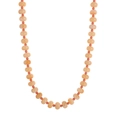 Handmade necklace with orange stone beads and red spacers in a minimalist style - Light Orange Style (N25613)