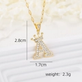 Gold crown initial A necklace pendant with white zircon micro-pave setting jewelry - Gold A