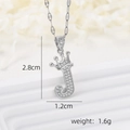 Silver crown letter J pendant with cubic zirconia, 2.8cm height, elegant necklace for women - Silver J