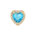 Modischer herzförmiger Zirkonia-Anhänger mit 18 Karat Vergoldung und blauem Edelstein - Herz Geburtsstein - November (Nur Anhänger (Ohne Kette)) / Gold