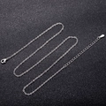 Elegante collar de plata con colgante de circón, cierre de langosta y cadena de extensión - Cadena Solo (Sin Colgante)