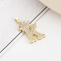 Exquisite golden letter K pendant with crown design and micro-pave cubic zirconia stones - Gold Letter K Pendant Only (Without Chain)