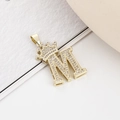 Exquisite gold-plated crown letter M pendant necklace with sparkling cubic zirconia inlay - Gold Letter M Pendant Only (Without Chain)