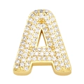 Goldene Zirkonia-Halskette mit A-Buchstaben-Anhänger und funkelnder Pavé-Fassung - A (Einzelner Anhänger)