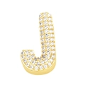 Goldener Anhänger mit dem Buchstaben J und funkelnden Zirkonsteinen im Minimal-Stil - J (Einzelner Anhänger)