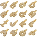 Bubble letter pendants A-P in gold finish with micro-pave cubic zirconia inlay - A (Pendant Only (Without Chain)) / Gold