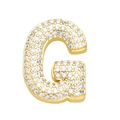 Eleganter goldener Buchstabe G Anhänger Halskette mit funkelndem Zirkonia-Pflasterbesatz - G (Einzelner Anhänger)