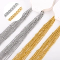 18K gold and silver plated DIY bead chain necklace accessory with detailed close-up view - Bead Chain / Silver