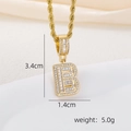 Detail showing 18k gold plated letter B pendant dimensions 3.4cm height and 5.0g weight - Letter B Pendant Necklace / Gold