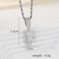 Detailed macro view showing silver letter F pendant with dimensions 3.3cm by 1.2cm - F Style - Silver (Pendant And Rope Chain)