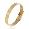 Golden Milanese mesh stainless steel bracelet strap with adjustable buckle closure - Gold Stainless Steel Mesh Strap
