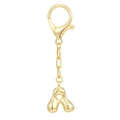 Portachiavi lettera A a bolla in oro 18K con design a nuvola rotonda e chiusura a moschettone - Lettera A