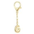 18K gold-plated bubble letter G pendant keychain with spring clasp for bags - Letter G