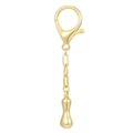 Polished 18K gold plated bubble letter pendant keychain with round spring snap hook - Letter I