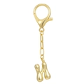 Polished 18K gold letter H bubble pendant keychain with lobster clasp accessory - Letter N