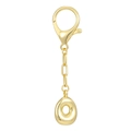 Minimalist 18K gold plated pendant keychain with smooth bubble oval design for bags - Letter O