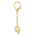 Polished 18K gold plated bubble letter Q keychain pendant with lobster clasp closure - Letter Q