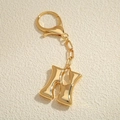 Portachiavi chic placcato oro 18 carati con ciondolo lettera H 3D e finitura a specchio - Lettera N