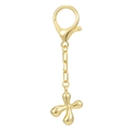 Minimalist 18K gold plated bubble letter keychain with a polished four-pointed star pendant - Letter X