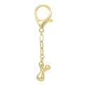 Polished 18K gold plated letter Y bubble pendant keychain with lobster clasp - Letter Y