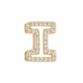 Detailed view of bubble initial I pendant with 18k gold plating and white cubic zirconia - Letter I(I)