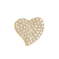 Macro shot of a 18k gold plated heart bead with cubic zirconia pavé setting detail - Heart