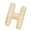 Eleganter goldener Buchstabe H Anhänger mit glitzernden Zirkonia-Steinen besetzt - H (Einzelner Anhänger)