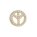 Macro shot of 18k gold plated S925 silver peace sign charm with pavé cubic zirconia - Peace Sign