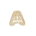 18k gold plated bubble letter A charm with pave cubic zirconia for DIY bracelets - Letter A(A)