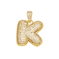 18K vergoldeter Kupferanhänger mit mikro-pavé Zirkonia im Design des Großbuchstabens K - Buchstabe K (Nur Anhänger) / Gold