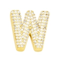 Eleganter vergoldeter Alphabet W Anhänger Halskette mit funkelnden Zirkoniasteinen - W (Einzelner Anhänger)