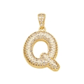 Luxuriöser 18K Gold Anhänger Buchstabe Q mit funkelnden Zirkonias für Hip-Hop-Schmuck - Buchstabe Q (Nur Anhänger) / Gold