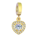 Ciondolo a cuore placcato oro 18K con zirconia lavanda e piccoli cristalli - Stile Cuore Zirconia Lavanda / Rosa