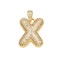 18K vergoldeter Buchstabe X Anhänger mit funkelnden Zirkonia-Steinen im Pavé-Stil - Buchstabe X (Nur Anhänger) / Gold