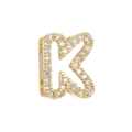 Pave-set cubic zirconia letter K bubble charm in 18k gold plated brass finish - Letter K(K)