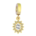 Ciondolo girasole oro 18K con zircone ovale e cristalli lucidi per collane fai-da-te - Rosso
