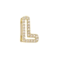 Gold plated bubble letter L charm with sparkling pave cubic zirconia stones - Letter L(L)