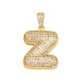 Hip Hop 18K vergoldeter Buchstabe Z Anhänger mit mikroverzierten Zirkonia Steinen - Buchstabe Z (Nur Anhänger) / Gold