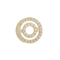 18k gold plated bubble letter bead with double pave zircon circles for DIY bracelets - Letter O(O)