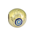Gold Hamsa and Evil Eye charm bead made of stainless steel with blue enamel details - Gold Hamsa Hand Style / Gold / 5.5