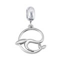 Polished silver stainless steel mermaid tail charm pendant for DIY necklaces - Pendant Only (No Chain) / Wave Fish Tail (Silver)