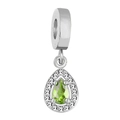 Ciondolo a goccia in argento con zircone verde smeraldo per bracciali e collane fai-da-te - A forma di goccia / Curcuma