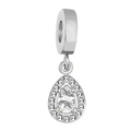 Ciondolo a goccia in argento con zircone cubico per braccialetti fai-da-te - A forma di goccia / Verde Mare