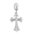 Polished stainless steel cross pendant with central heart for DIY jewelry making - Pendant Only (No Chain) / Cross Heart (Silver)