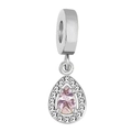 Ciondolo a goccia con zircone rosa e anello in argento per bracciali e collane fai da te - A forma di goccia / Blu